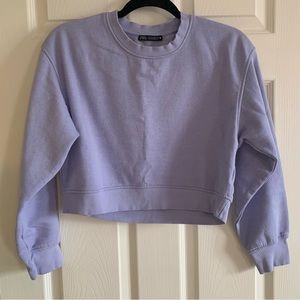 Zara Lilac cropped sweatshirt